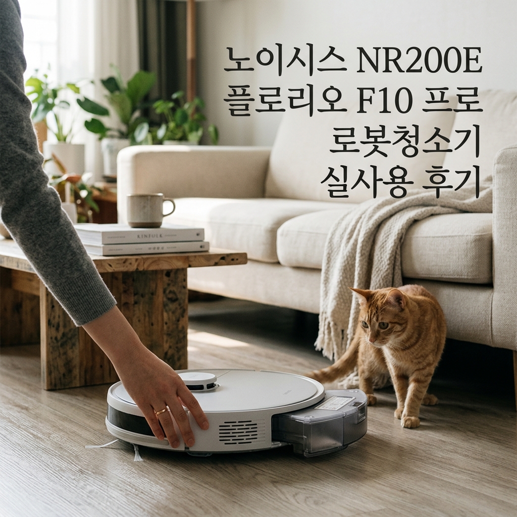 노이시스 NR200E 플로리오 F10 프로 실사용 후기, 122만원대 특가 확인법 물걸레 AI 일회용 패드 자동교체형 로봇청소기 추천, “패드 교체 신경 안 쓰는” 장단점 및 실구매가 비교 제품 이미지