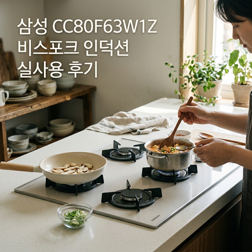 삼성 CC80F63W1Z 비스포크 인덕션 실사용 후기, 82만원대 특가 확인법 3구 빌트인 슬림핏 프레임리스 화이트 추천, “화력이 이 정도일 줄이야” 장단점 및 실구매가 비교 제품 이미지