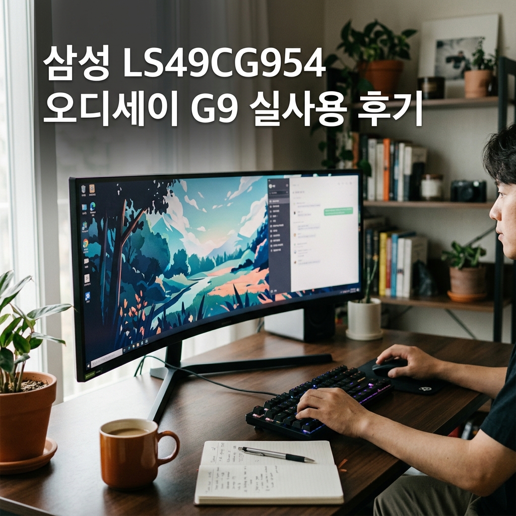 삼성 LS49CG954 오디세이 G9 실사용 후기, 120만원대 특가 정보 123.8cm 커브드 DQHD 240Hz 울트라와이드 게이밍모니터 추천, “몰입감이 다른” 장단점 및 사이즈 정리 제품 이미지