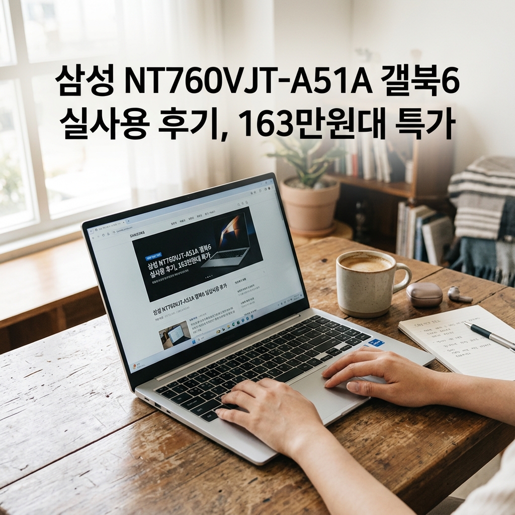 삼성 NT760VJT-A51A 갤북6 실사용 후기, 163만원대 특가 타이밍 잡는 법 울트라5 16GB 256GB 사무용 AI 고성능 16인치 노트북 추천, “업무 속도 확 끌어올리는” 장단점 및 실구매가 비교 제품 이미지